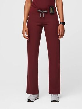 FIGS Burgundy Livingston Basic Scrub Pants - Medium